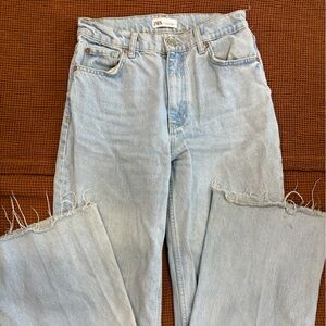 Zara Full Length Wide Straight Leg Jean